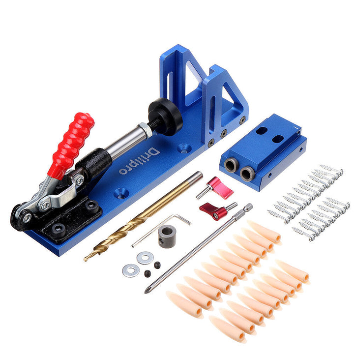 Woodworking Tool Pocket Hole Jig System with 9.5mm Oblique Hole Diameter Drill Hole Drilling Guide for Wood Image 1