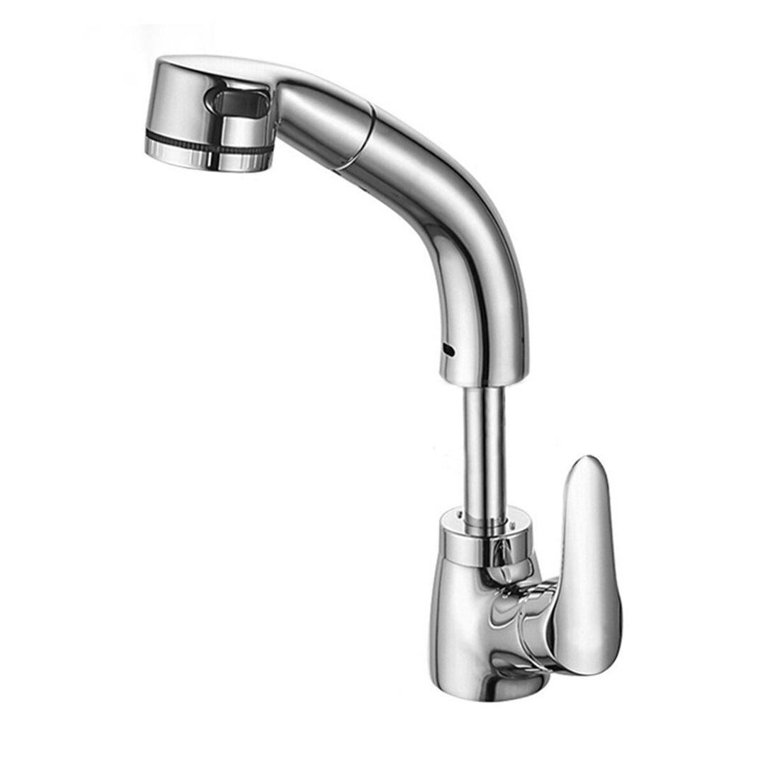 Zinc Alloy Pull Out Faucet Mixer Taps 360Swivel Spout Spray Kitchen Bathroom Sink Basin Brass Image 1