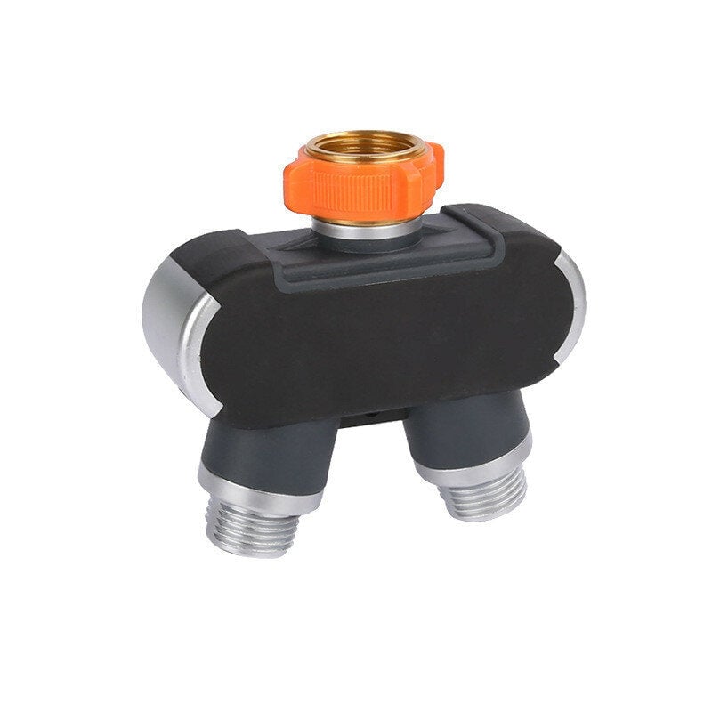 Y Shape 2-Way Shut Off Y Coupling Dual Tap Hose Connector Splitter Garden Irrigation System Tool Image 4