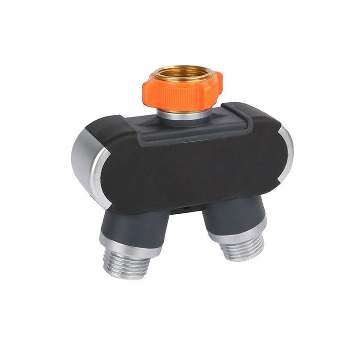 Y Shape 2-Way Shut Off Y Coupling Dual Tap Hose Connector Splitter Garden Irrigation System Tool Image 4