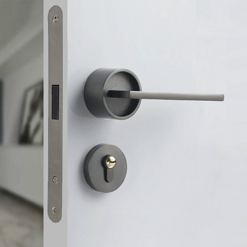 Zinc Alloy Door Locks Bedroom Nordic Style Interior Magnetic Door Handle Lock Cylinder Security Mute Door Lock Household Image 1