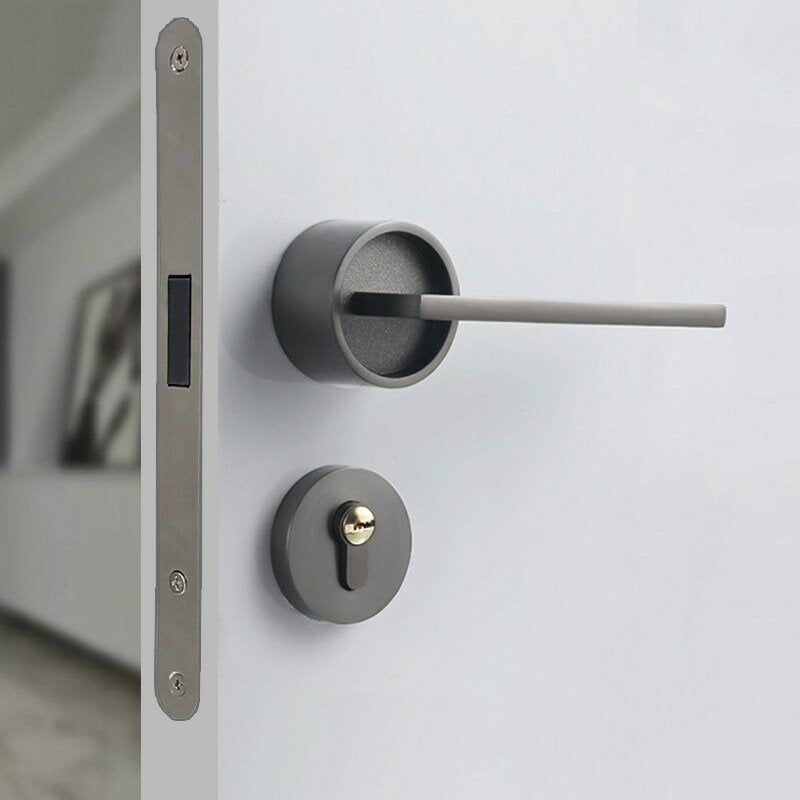 Zinc Alloy Door Locks Bedroom Nordic Style Interior Magnetic Door Handle Lock Cylinder Security Mute Door Lock Household Image 4