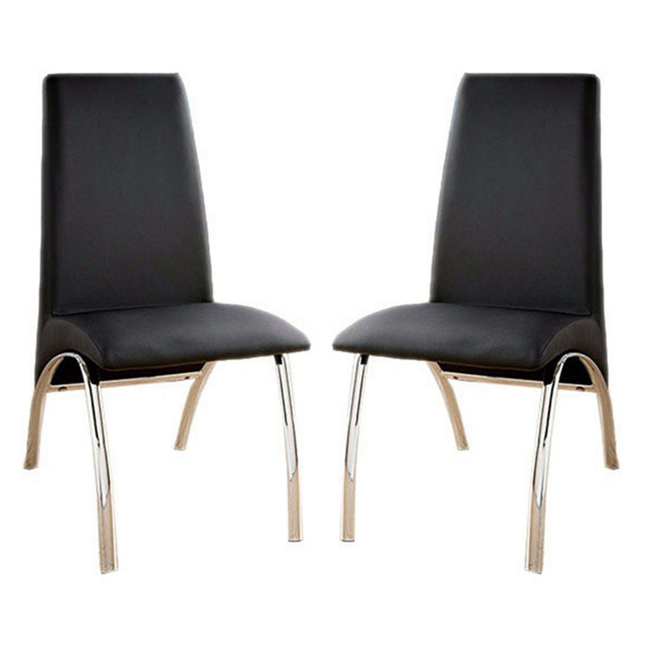 Glenview Contemporary Side Chair, Black Finish Set Of 2 - Saltoro Sherpi Image 4