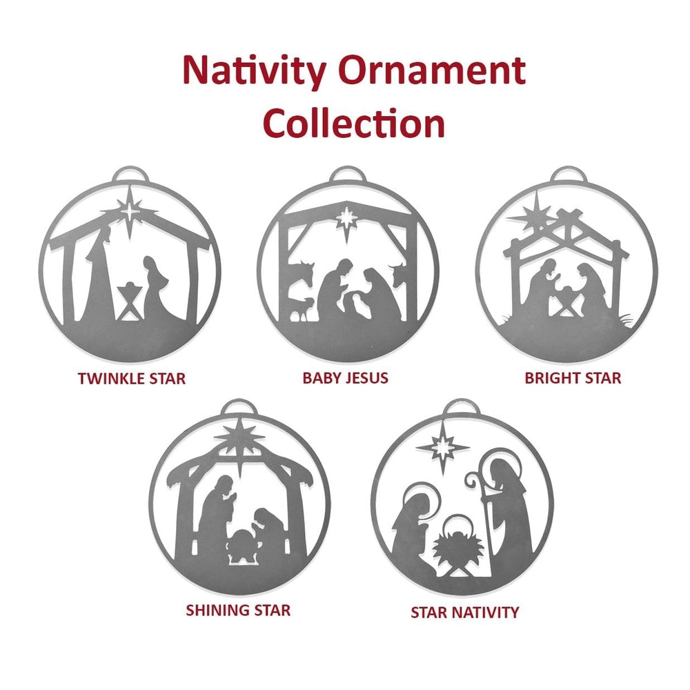 Nativity Ornaments - 5 pack - Metal Christmas Tree Ornaments Image 2