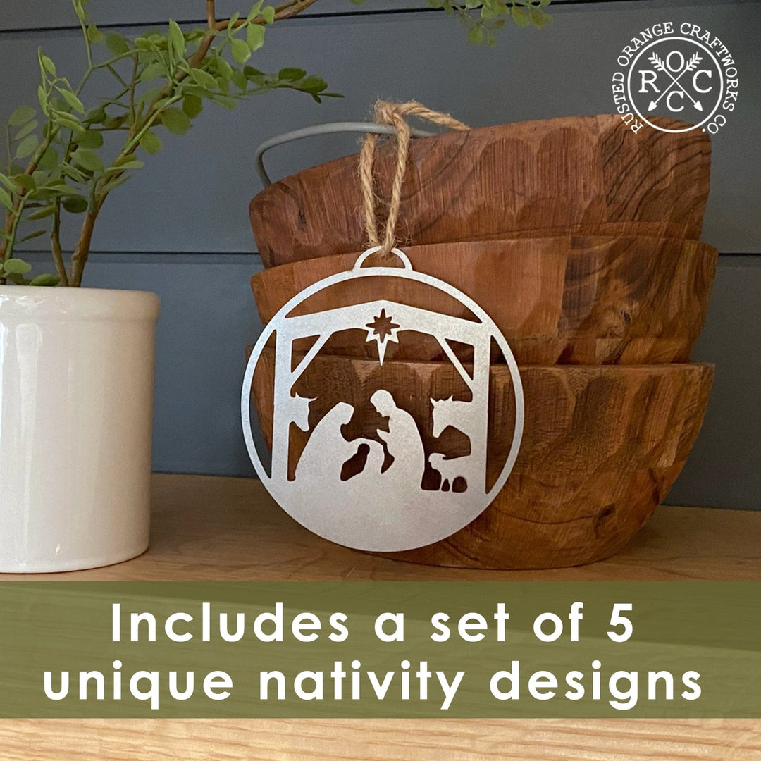 Nativity Ornaments - 5 pack - Metal Christmas Tree Ornaments Image 10