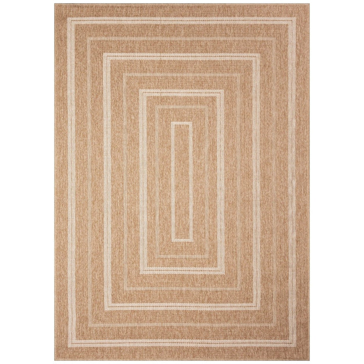 Liora Manne Sahara Area Rug Indoor Outdoor Multi Border Ivory 5x7 Durable Image 1