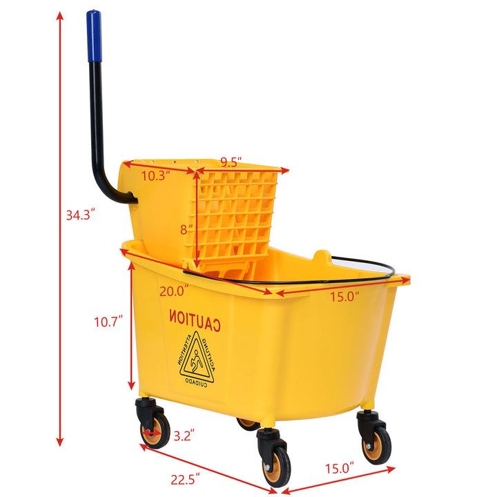 35 Quart Side Press Wringer Mop Bucket Mop Bucket Wringer Combo Image 2