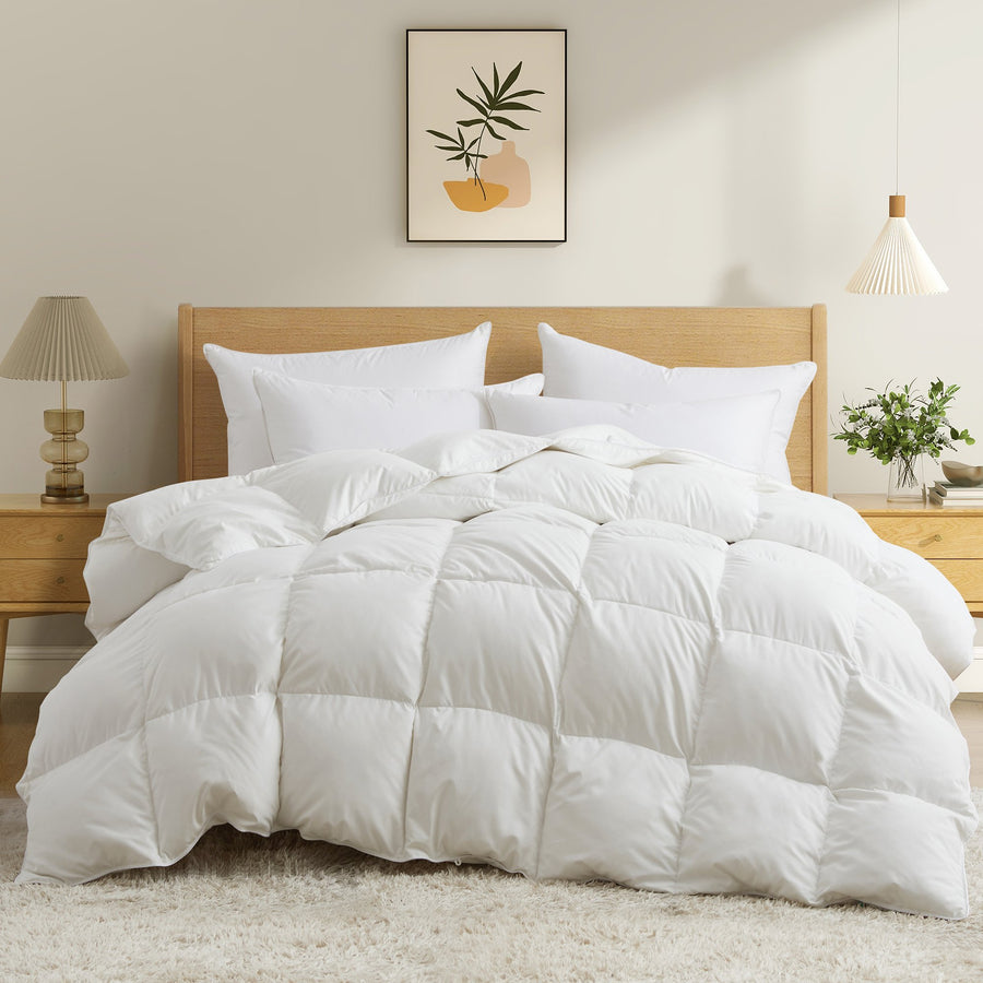 Extra Warmth Down Comforter for Winter, Heavy Weight Comforter Ultra Soft Quilted Duvet Insert with Corner Tabs Image 1