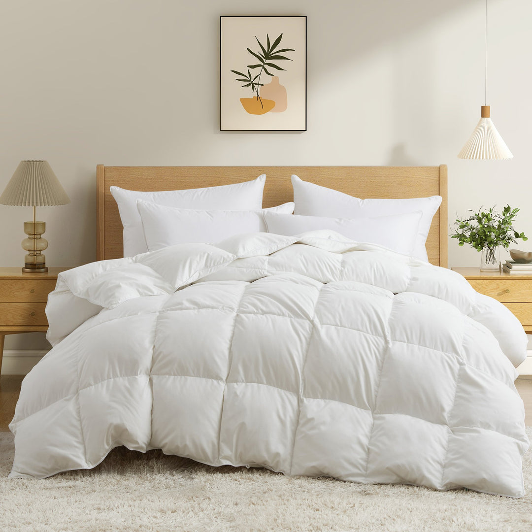 Puredown Winter Down Comforter Heavyweight Quilted Ultra Soft Twin Full King Image 1