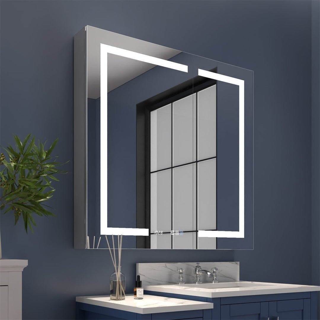 Boost-M2 36x36 Bathroom Lighted Medicine Cabinet with Mirror Recessed Surface Mount Image 1