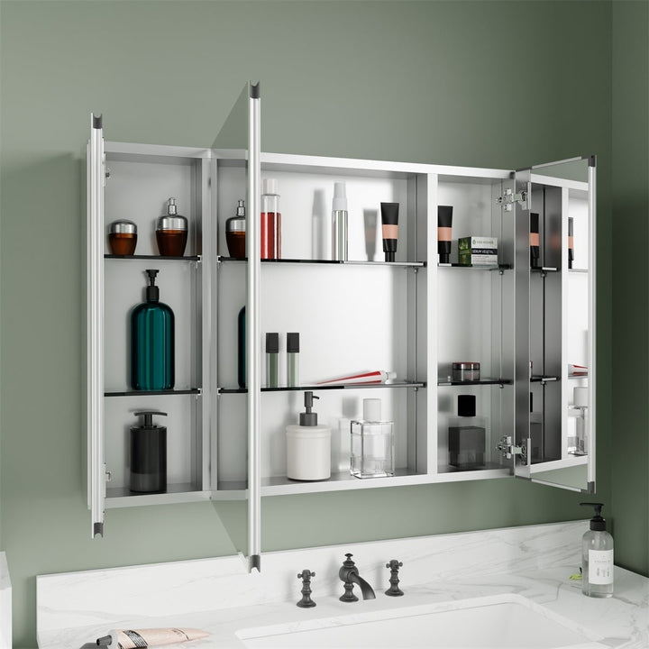 Classic 36"x26" Aluminum Recess or Surface Mount Installation Bathroom Medicine Cabinet Image 3