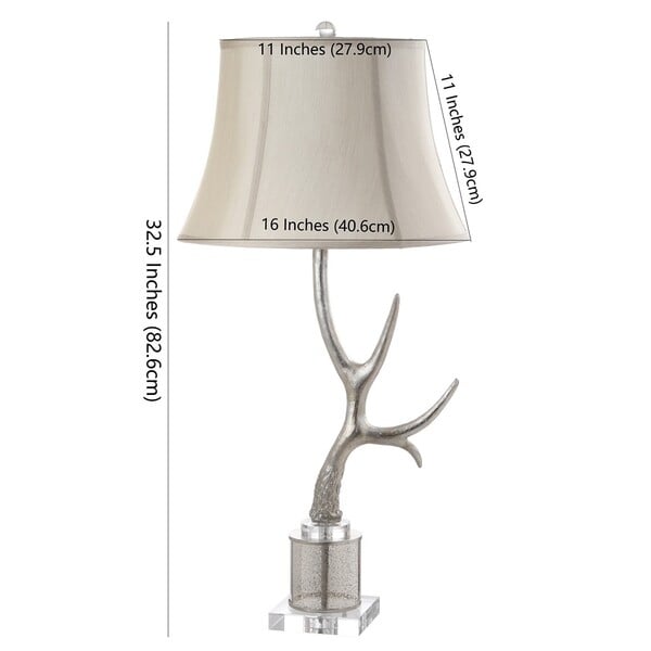 SAFAVIEH Lighting Adele Horn Table Lamp Silver / Cream Image 1