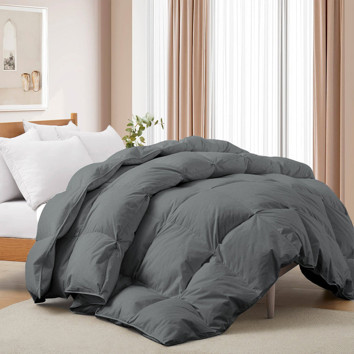 Goose Feather Down Comforter All Seasons Twin Full Queen King 100% Cotton Image 3