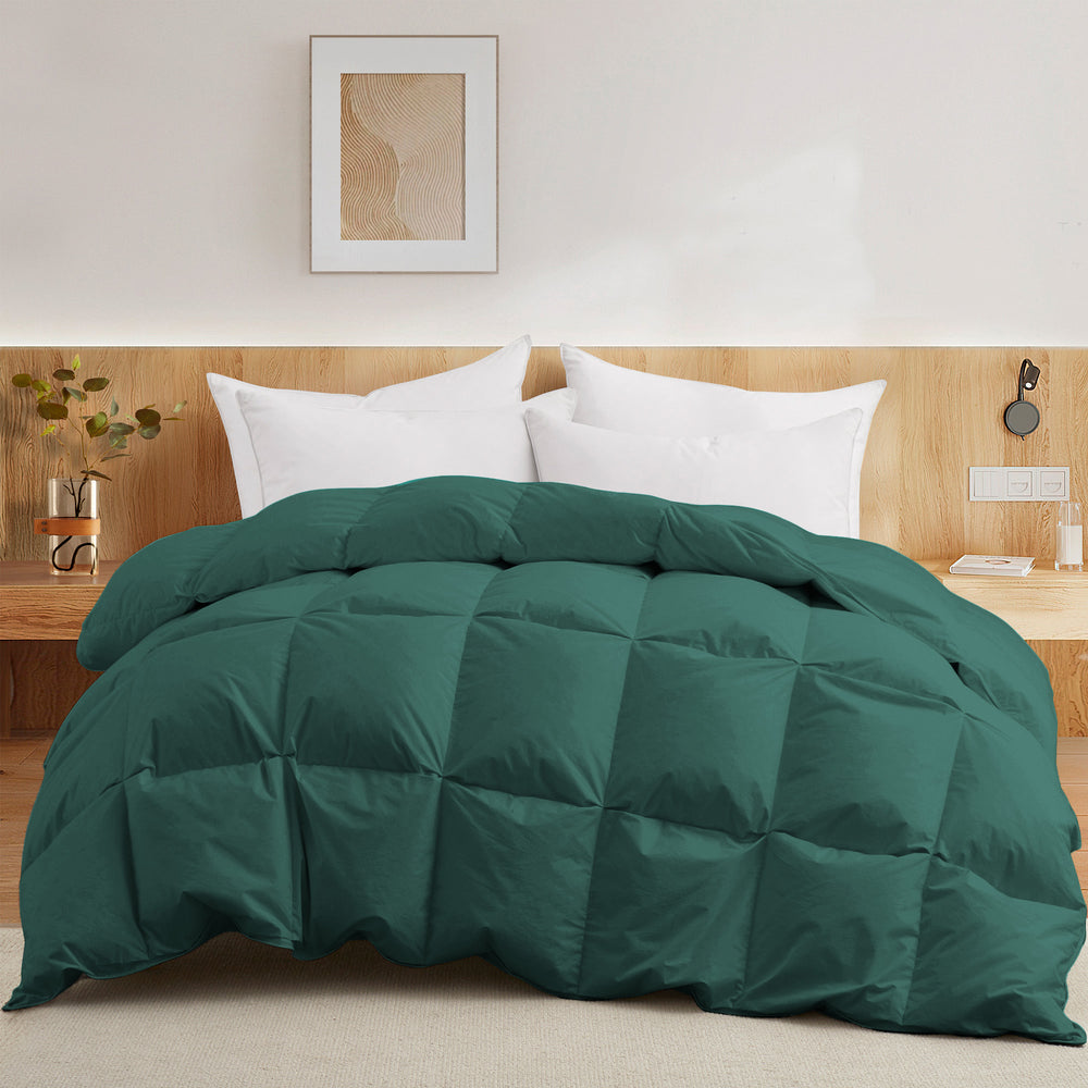 Premium Goose Feather and Down Duvet Insert -All Season Comforter with Breathable Cotton Cover Image 2