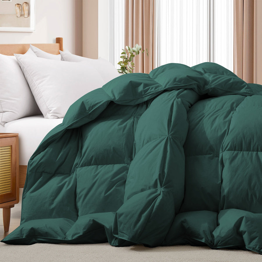 Premium Goose Feather and Down Duvet Insert -All Season Comforter with Breathable Cotton Cover Image 1