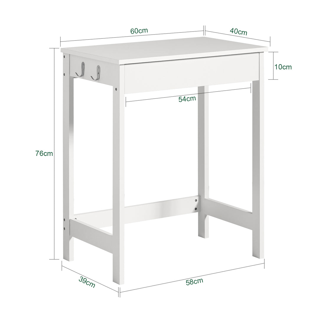 Haotian FWT43-W, Computer Desk with Drawer and Hook Image 2