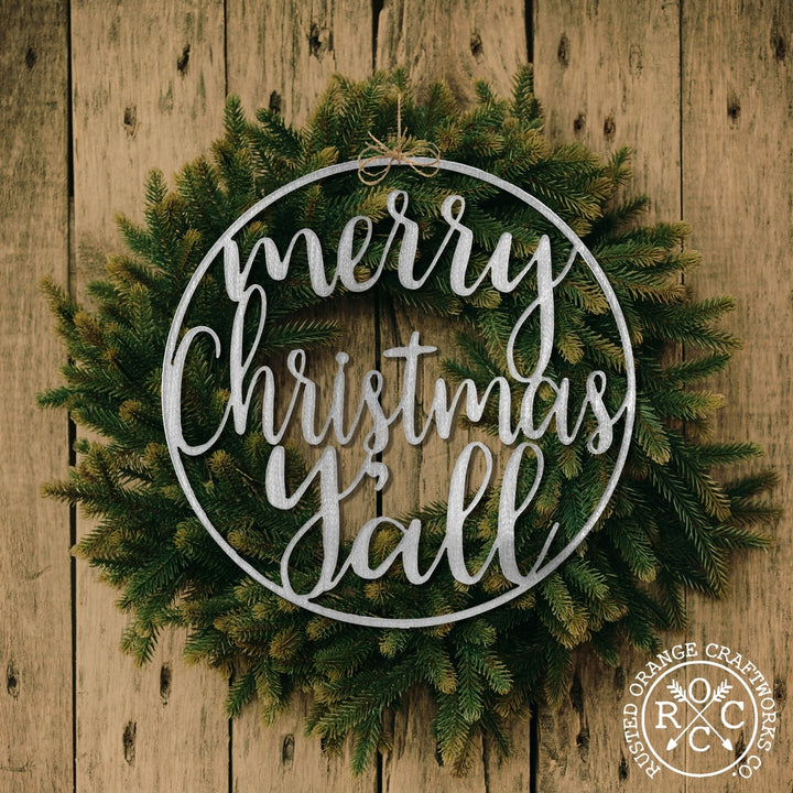 Winter Greeting Signs - Metal Christmas Wreath Decor Image 3