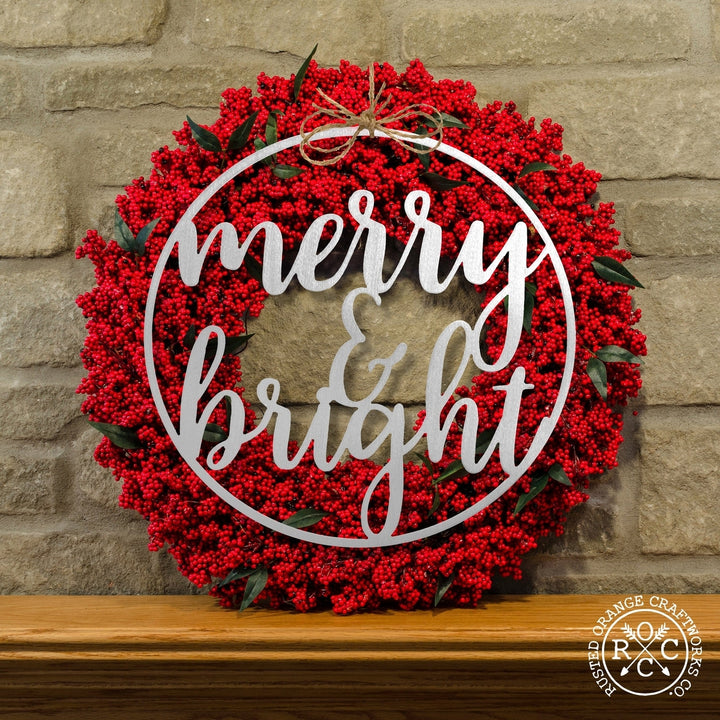 Winter Greeting Signs - Metal Christmas Wreath Decor Image 8