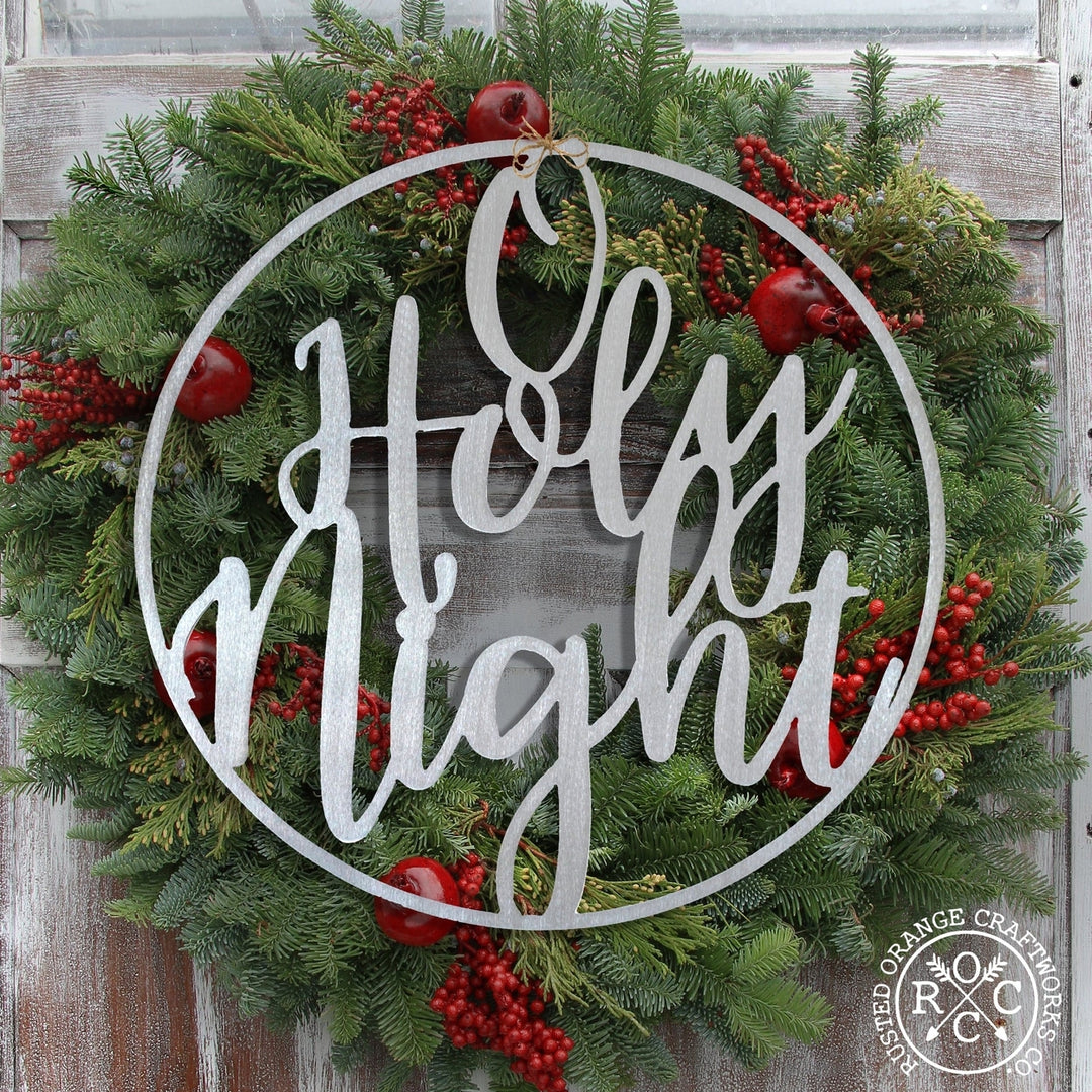 Winter Greeting Signs - Metal Christmas Wreath Decor Image 9