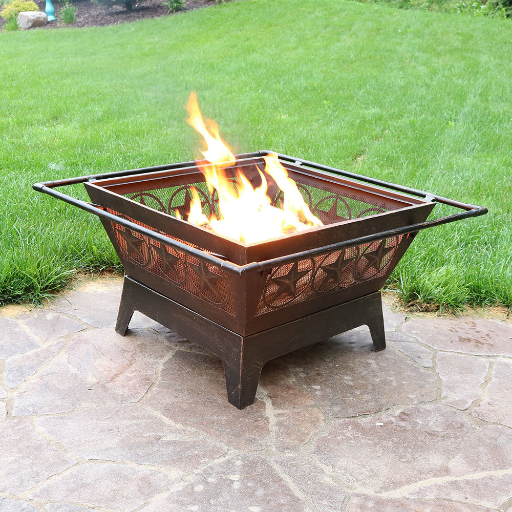 Sunnydaze 32 in Northern Galaxy Steel Fire Pit with Grate, Screen and Poker Image 3