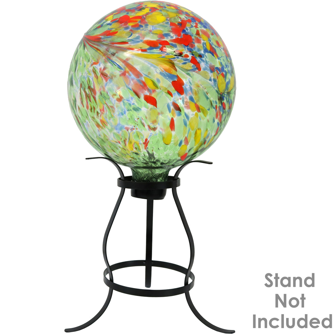 Sunnydaze Green Artistic Glass Gazing Globe - 10 in - Set of 2 Image 5