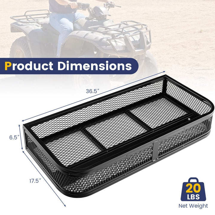 Universal Front Atv Hd Steel Cargo Basket Rack Luggage Carrier Image 2