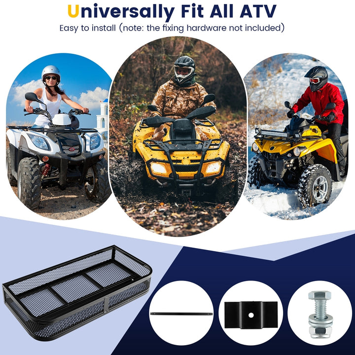 Universal Front Atv Hd Steel Cargo Basket Rack Luggage Carrier Image 6