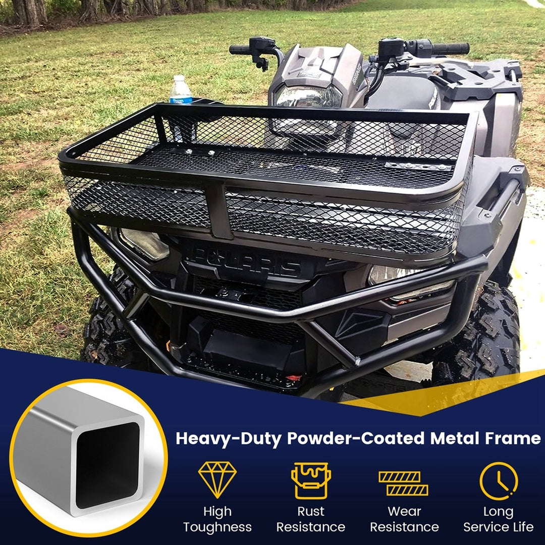 Universal Front Atv Hd Steel Cargo Basket Rack Luggage Carrier Image 8