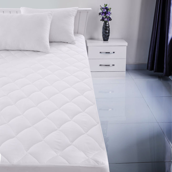 Quilted Fitted Mattress Pad (King- Queen - Full- Twin) - Mattress Cover Stretches up to 16 Inches Deep - Mattress Topper Image 3