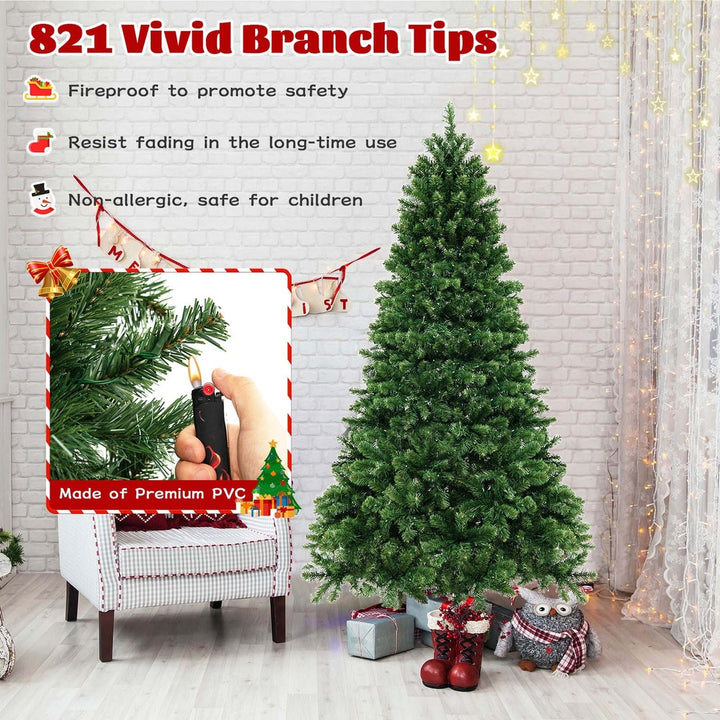 Pre-Lit PVC Christmas Tree 6Ft Spruce Hinged 560 LED Lights Image 6