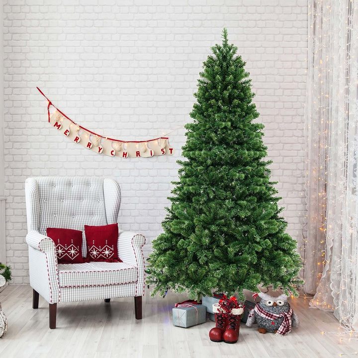 Pre-Lit PVC Christmas Tree 7Ft Spruce Hinged 700 LED Lights Image 5