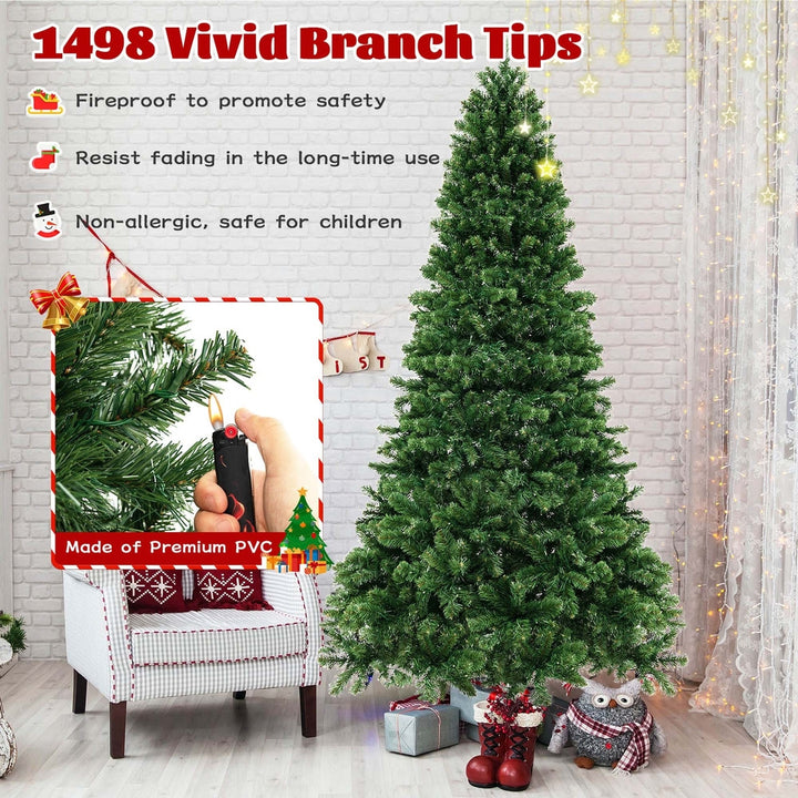 Pre-Lit PVC Christmas Tree 8Ft Spruce Hinged 880 LED Lights Image 6