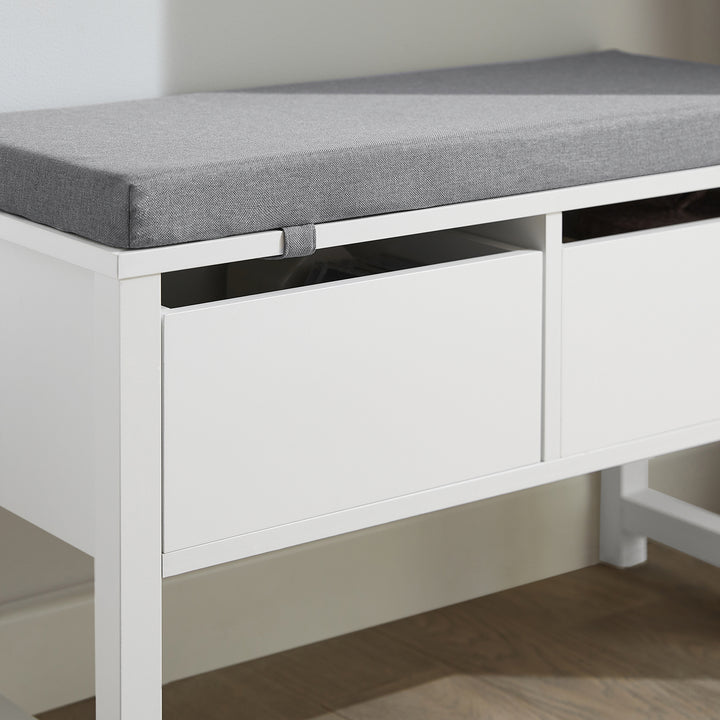 Haotian FSR88-W, 2 Slide-Drawers Storage Bench Image 6