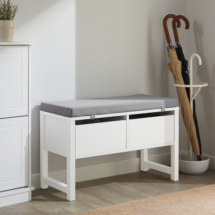 Haotian FSR88-W, 2 Slide-Drawers Storage Bench Image 7