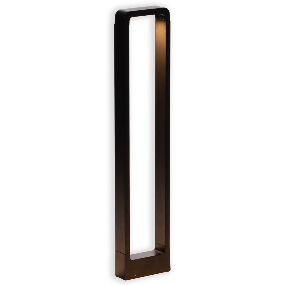 Black Aluminum LED Garden Light Rectangle Decorative Driveway Bollard IP65 Waterproof Image 1