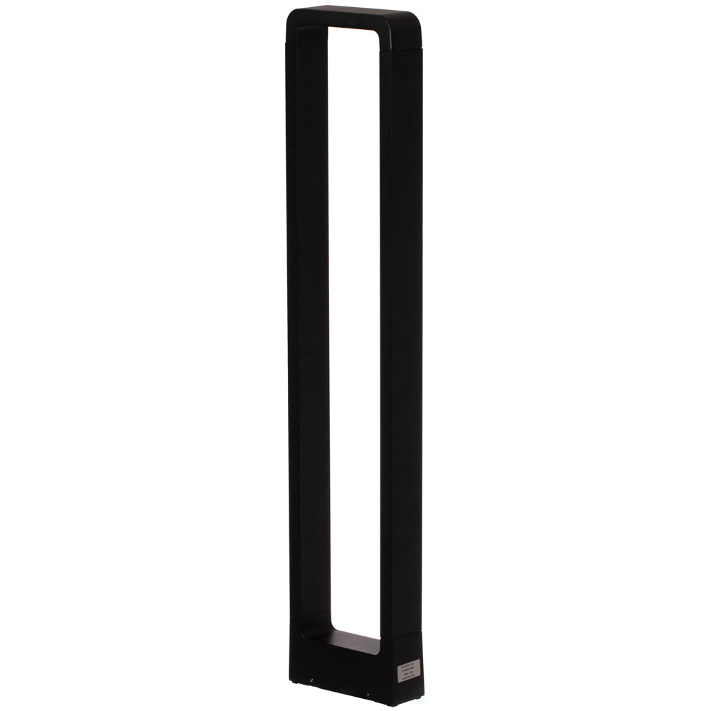 Decorative Driveway Bollard Rectangle LED Garden Light, Large Black Aluminum Pathway Yard Outdoor Light Image 4