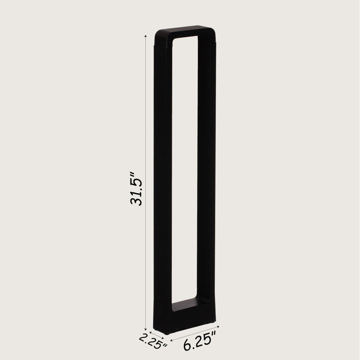 Black Aluminum LED Garden Light Rectangle Decorative Driveway Bollard IP65 Waterproof Image 6