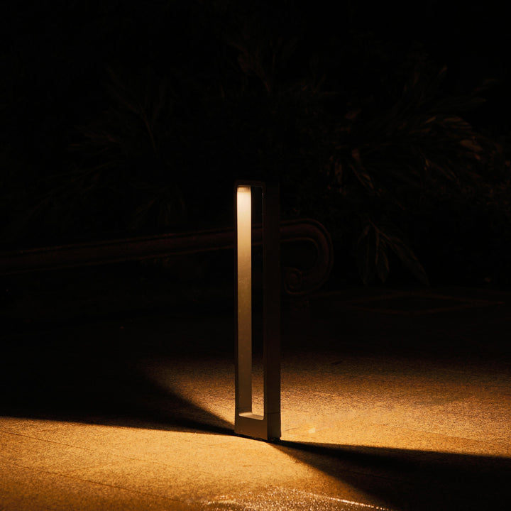 Black Aluminum LED Garden Light Rectangle Decorative Driveway Bollard IP65 Waterproof Image 11