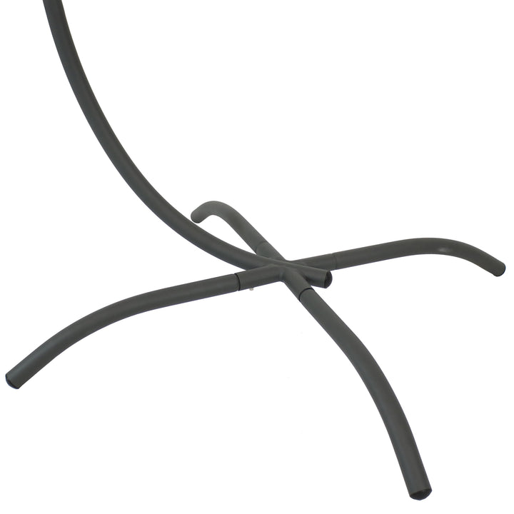 Sunnydaze X-Base Powder-Coated Steel Egg Chair Stand - Gray - 78 in Image 5