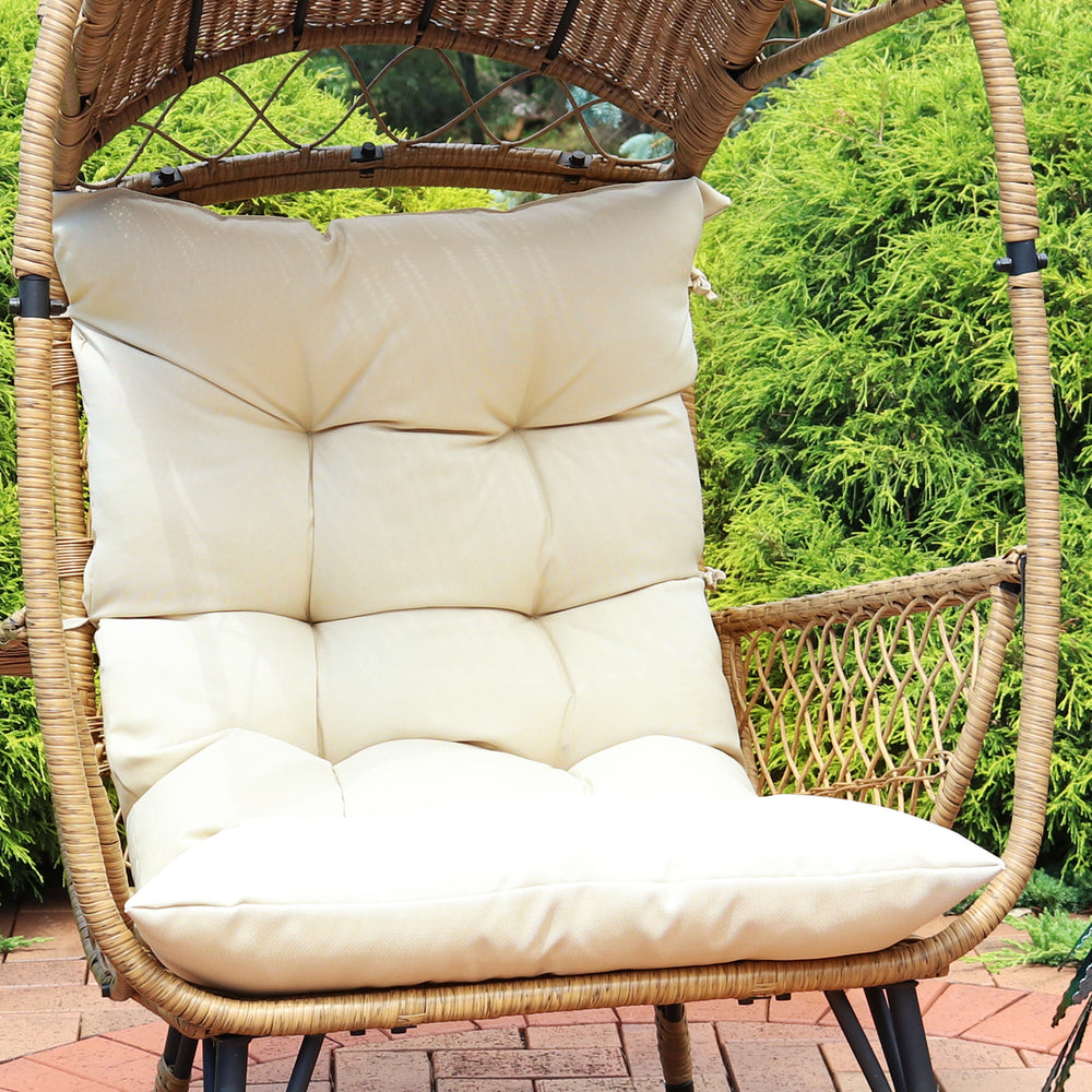 Sunnydaze Basket Chair Replacement Cushion - Beige Image 2