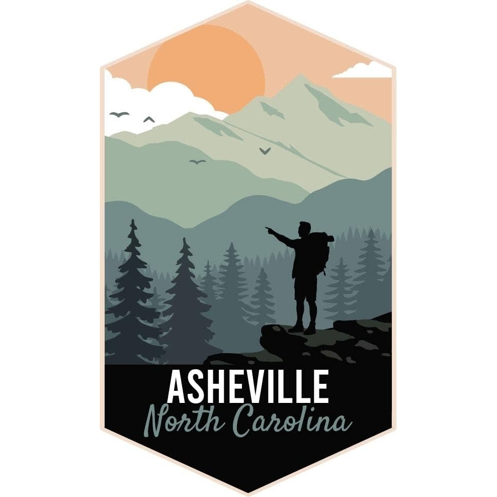 Asheville North Carolina Vinyl Decal Sticker Outdoors Hike Design Image 1