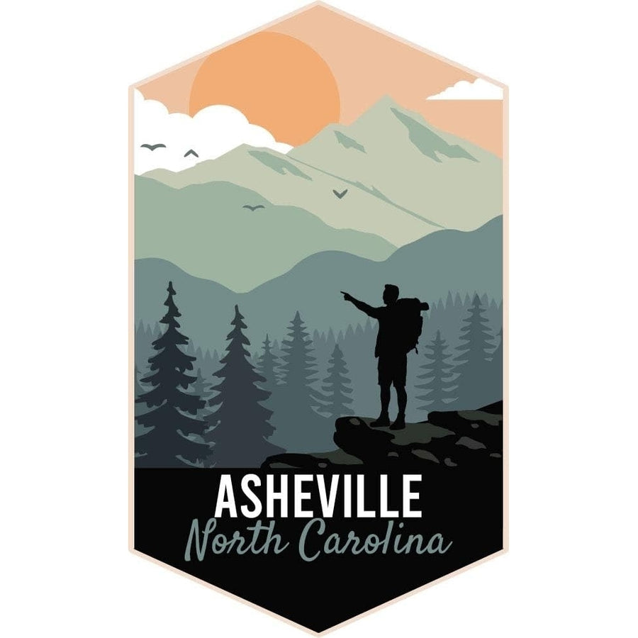 Asheville North Carolina Vinyl Decal Sticker Outdoors Hike Design Image 1