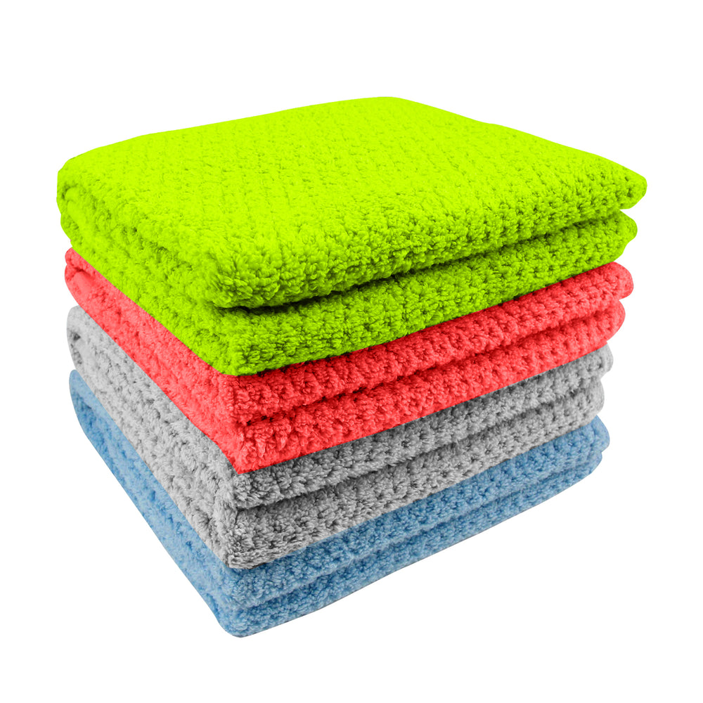 5-Pack 100% Cotton Quick Dry Soft Popcorn Textured Bath Spa Towels Random Colors Image 2