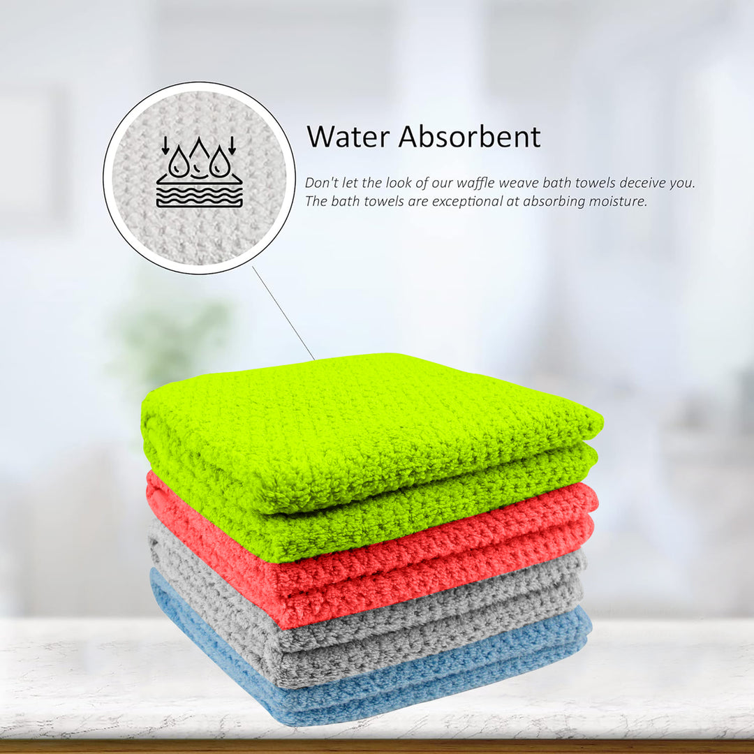 5-Pack 100% Cotton Quick Dry Soft Popcorn Textured Bath Spa Towels Random Colors Image 6