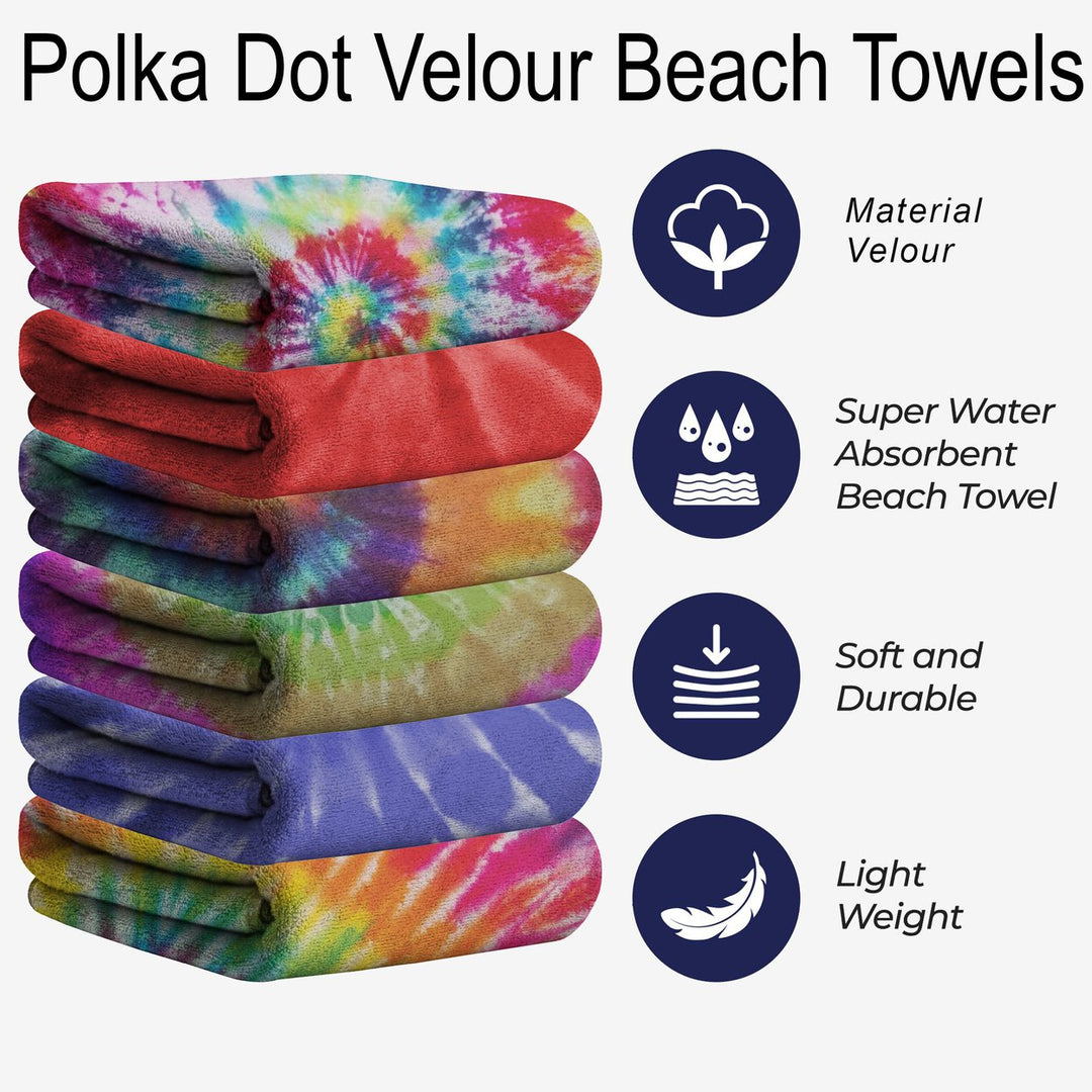 28"x60" Ultra Soft Bright Printed Velour Pool Beach Lightweight Towel Image 5