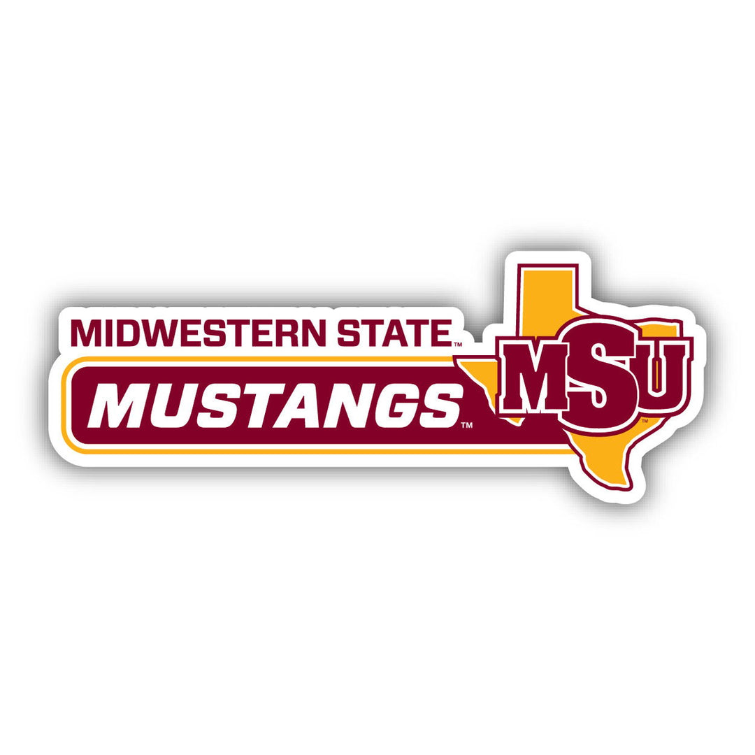 Midwestern State University Mustangs 4-Inch Wide NCAA Durable School Spirit Vinyl Decal Sticker Image 1