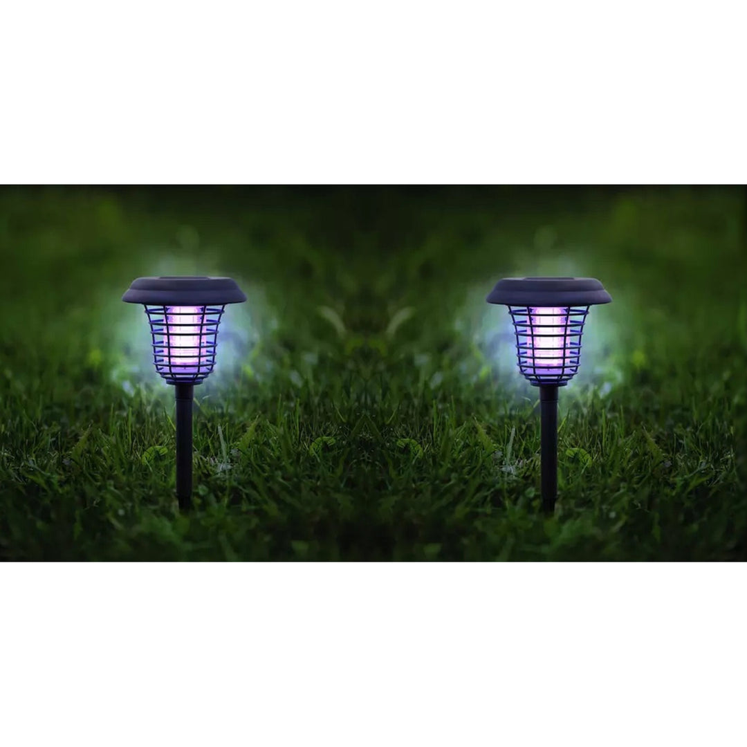 2-Pack Solar LED Garden Light with Bug Zapper Ultra Purple Light Mode Image 1