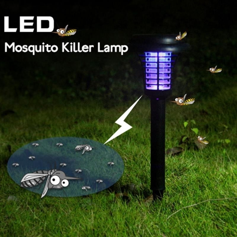 2-Pack Solar LED Garden Light with Bug Zapper Ultra Purple Light Mode Image 5