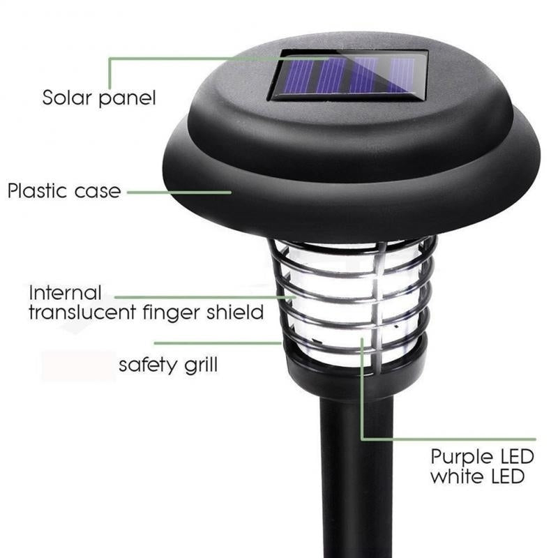 2-Pack Solar LED Garden Light with Bug Zapper Ultra Purple Light Mode Image 6