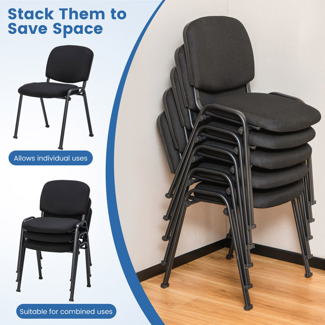 Set of 6 Office Guest Chair Stackable Reception Chair Waiting Conference Room Image 9